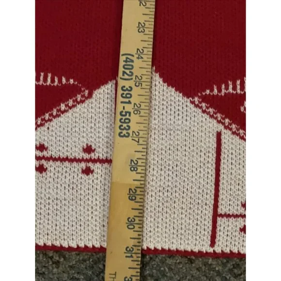 Baby Blanket Footballs Player Flag Red White Cotton Knit Blankie Soft 24x31 Inch - Picture 5 of 6